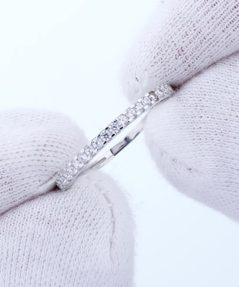 Balto aukso žiedas su cirkoniais  - Goldinga