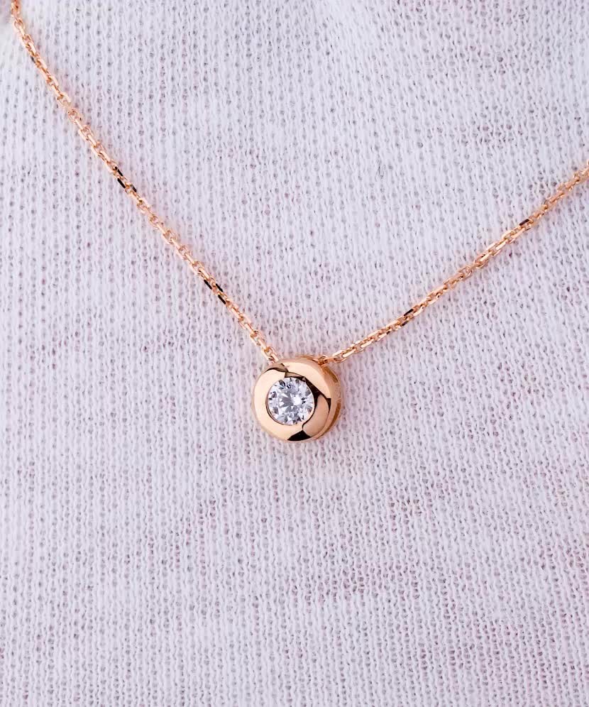 Auksinė grandinėlė su cirkonio pakabuku  - Goldinga