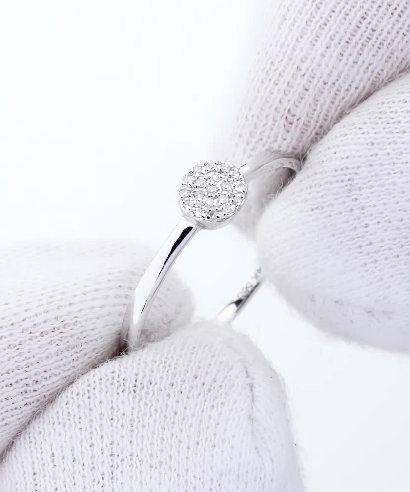 White gold ring with diamonds