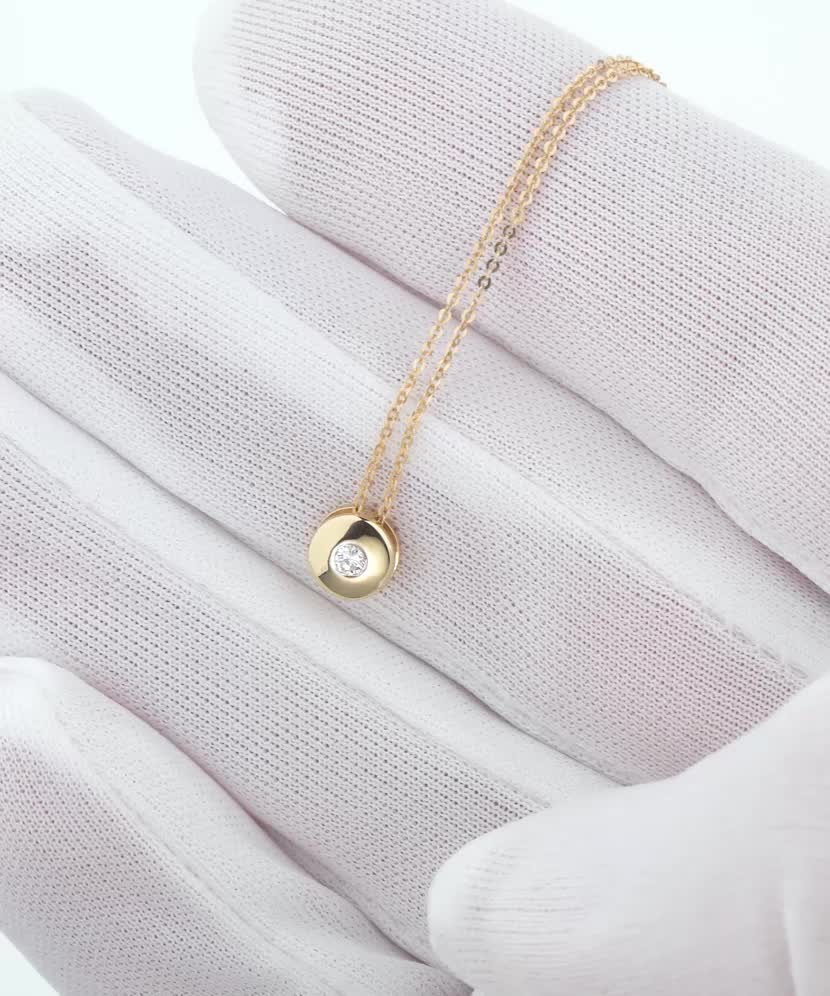 Geltono aukso grandinėlė su briliantiniu pakabuku  - Goldinga