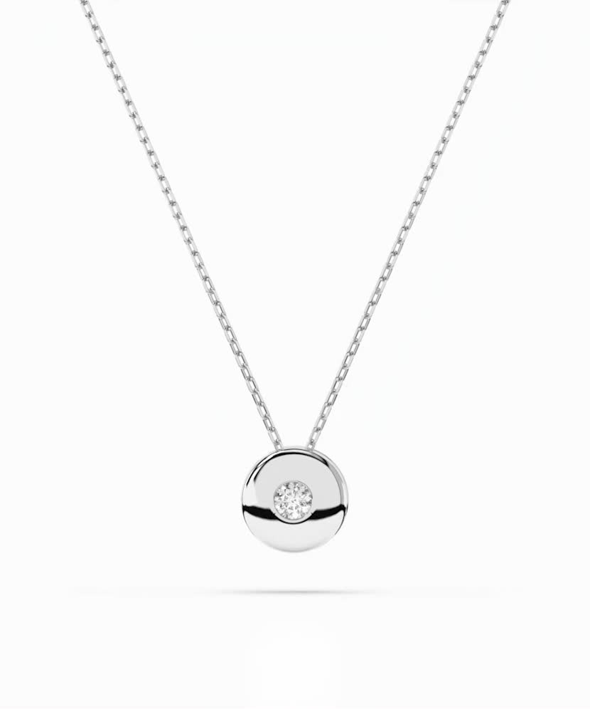 White Gold chain with diamond pendant