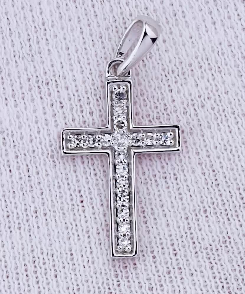 White gold pendant with diamonds "Cross"