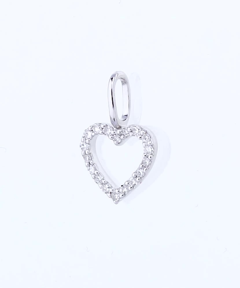 White gold pendant with diamonds "Heart"