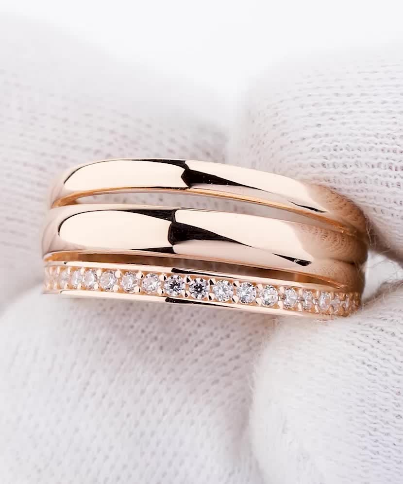 Auksinis žiedas su cirkoniais  - Goldinga