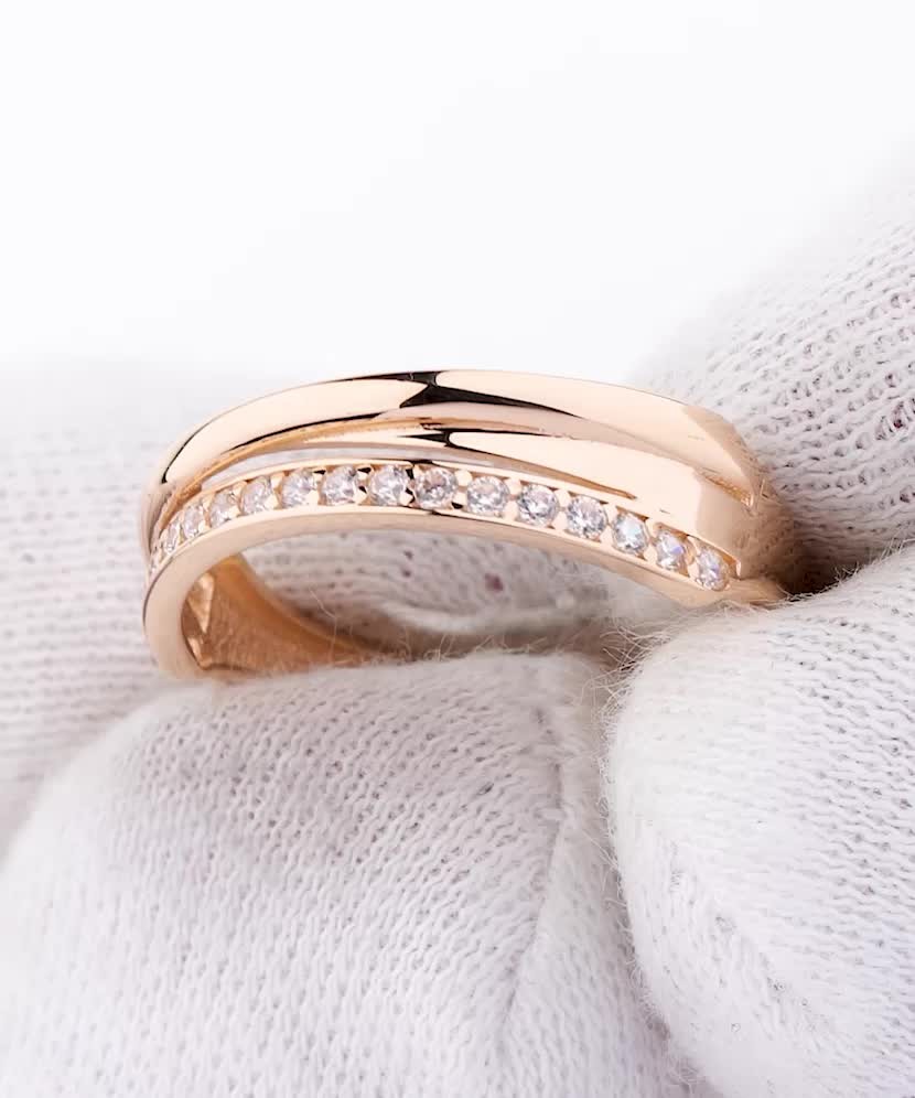 Auksinis žiedas su cirkoniais  - Goldinga