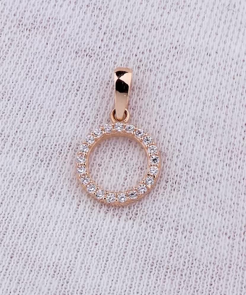 Gold pendant with zircons