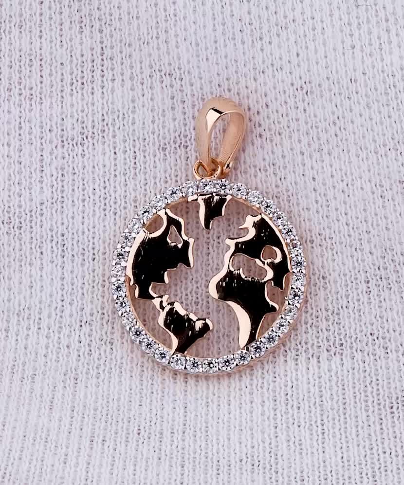 Gold pendant with zircons