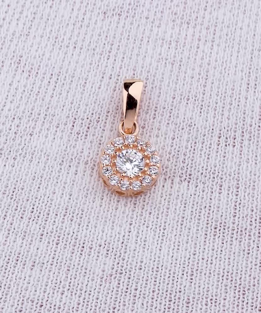 Gold pendant with zircons