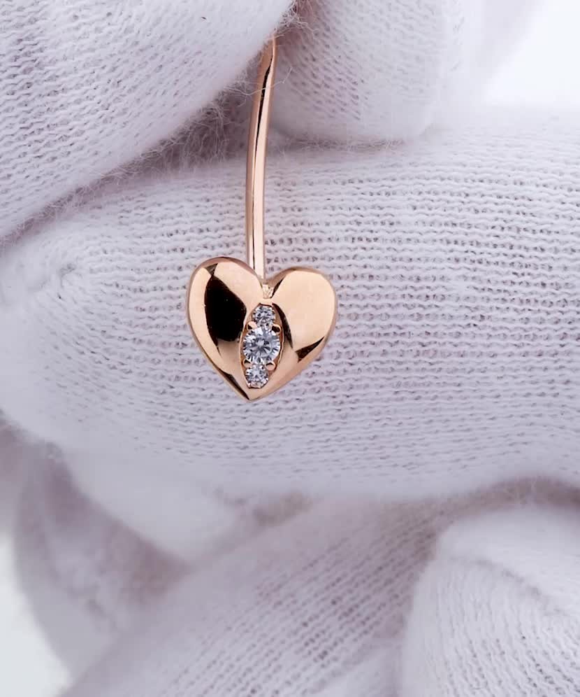 Gold Belly Button Ring with zirconium "Infinity"