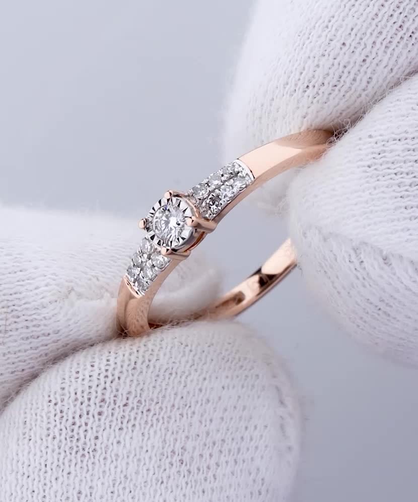 White gold ring with diamonds