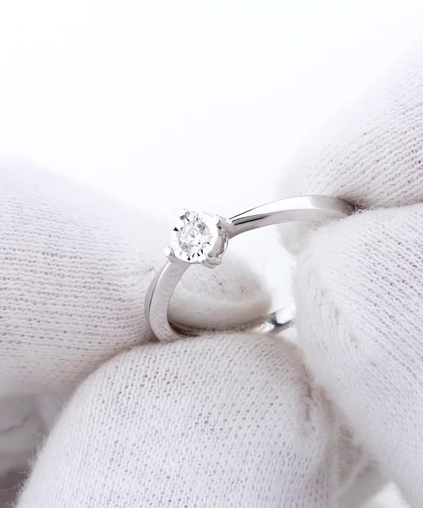 White gold ring with diamonds