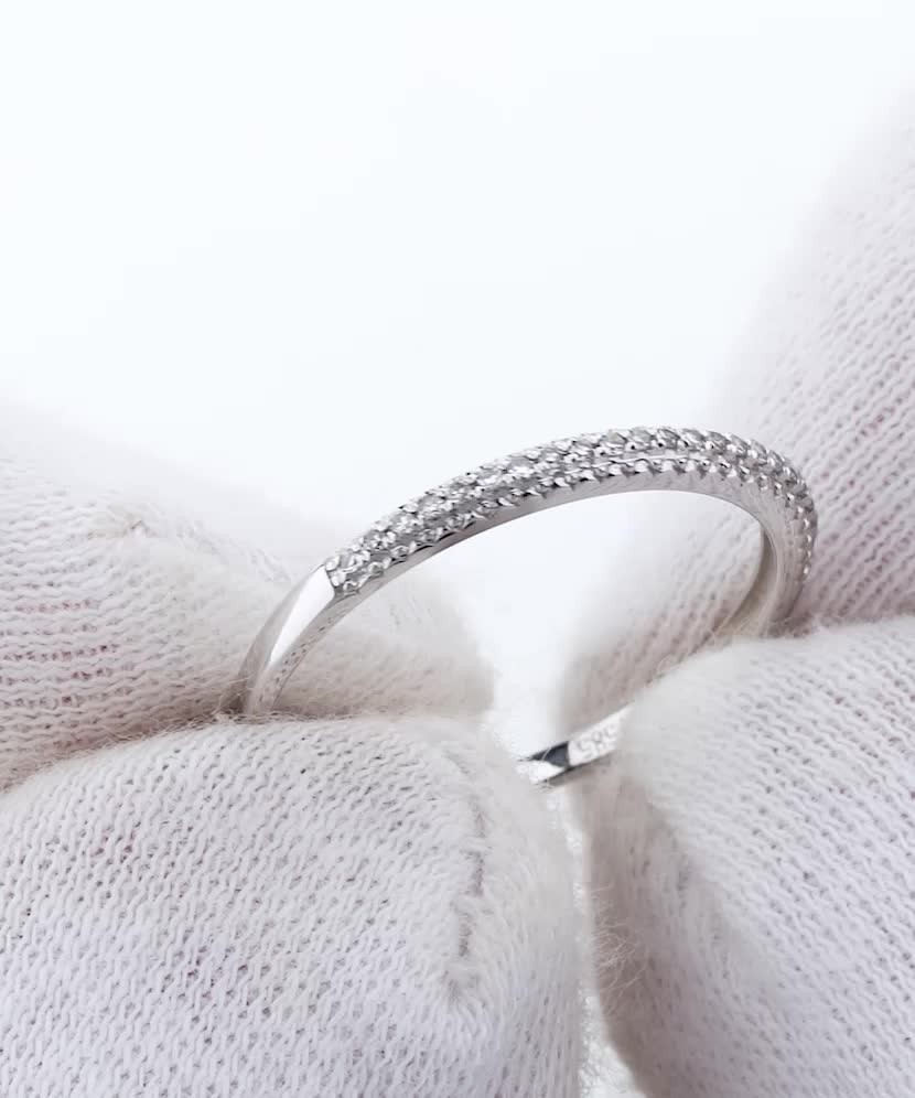 White gold ring with diamonds