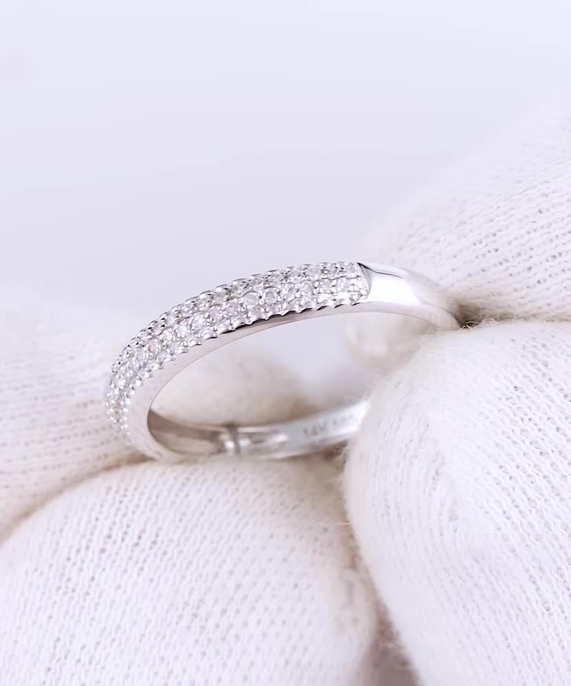White gold ring with diamonds