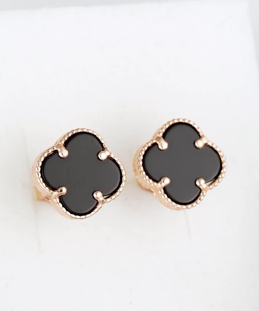 Kultaiset korvakorut emalilla 12mm