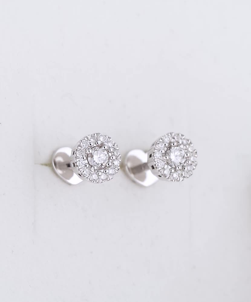 White gold earrings with diamonds