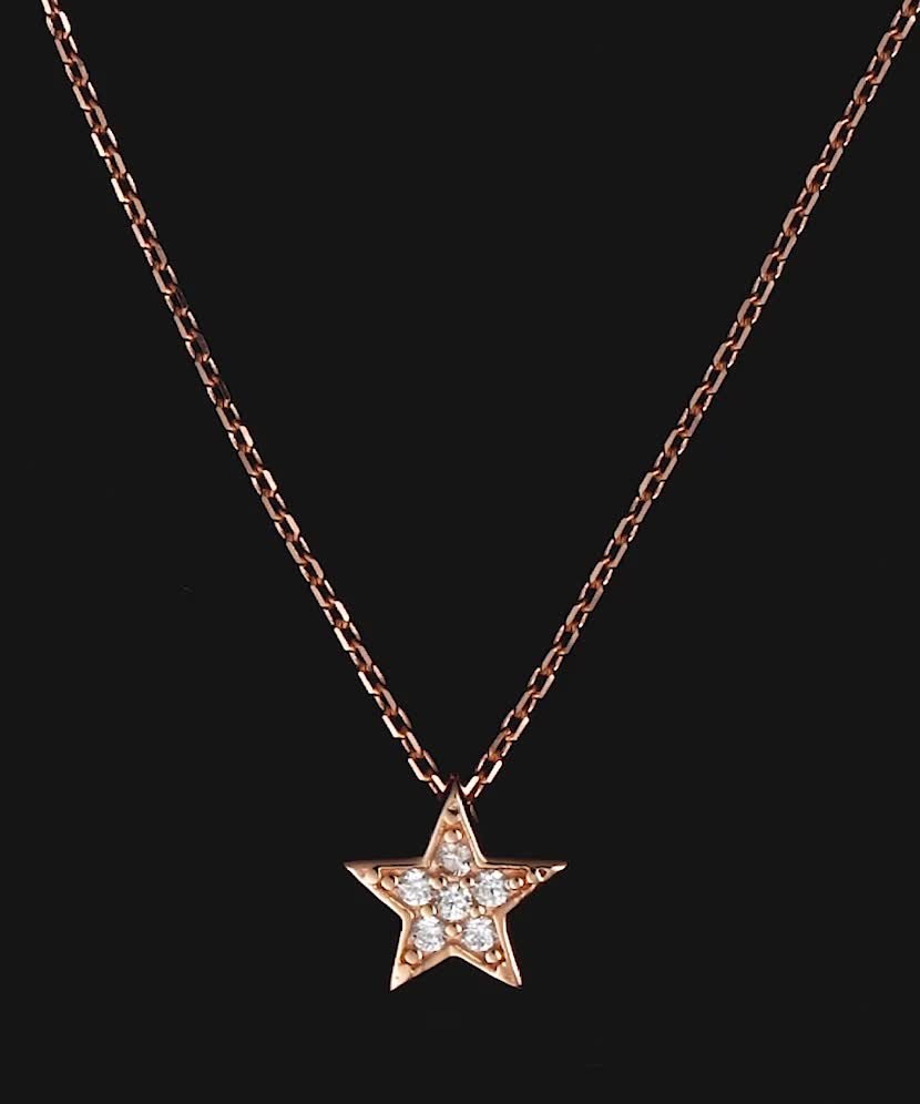 Gold chain with zirconium pendant "Star"