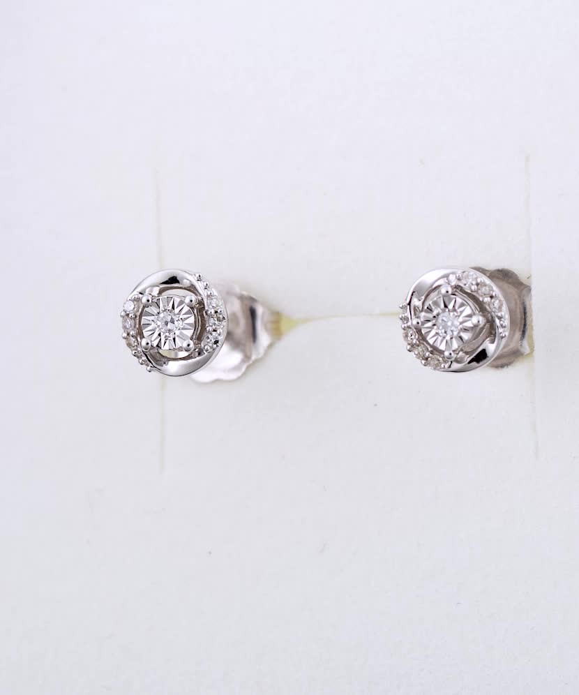 White gold earrings with diamonds