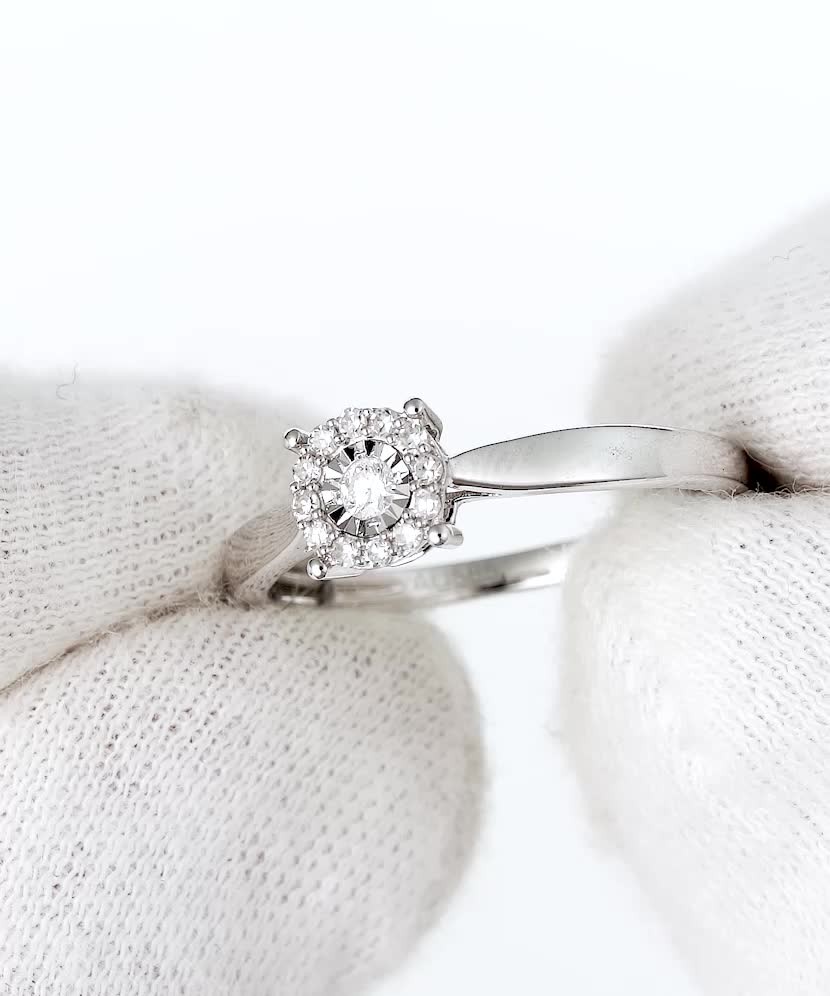 White gold ring with diamonds