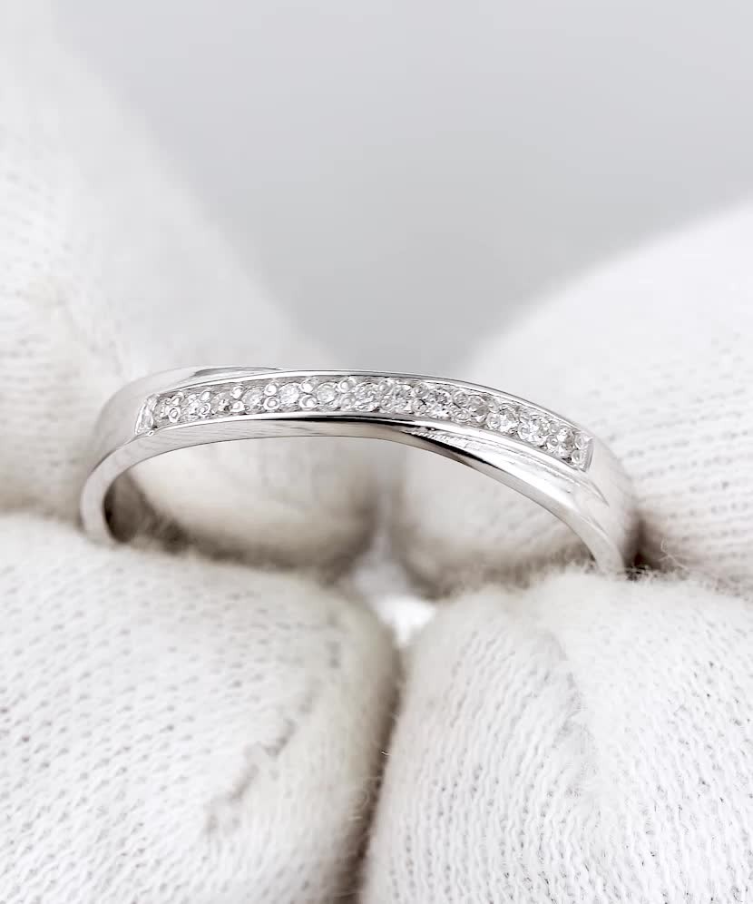 White gold ring with diamonds