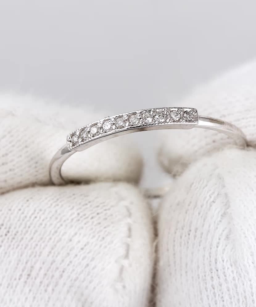 White gold ring with diamonds
