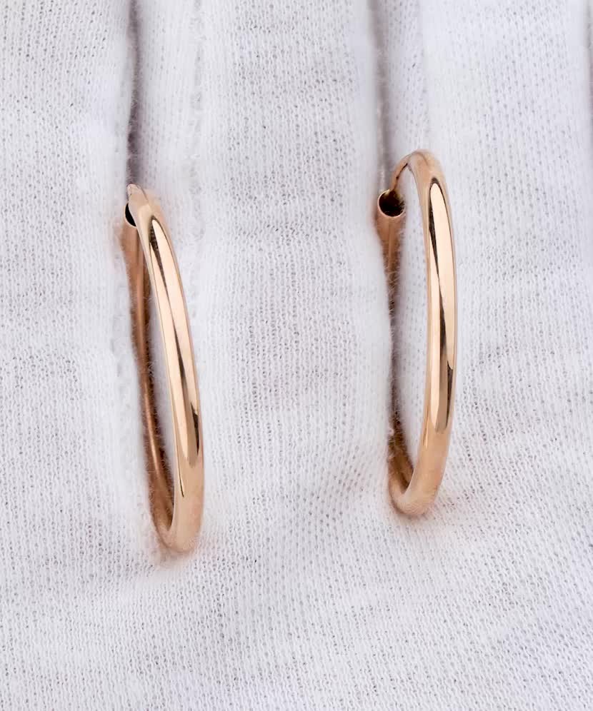 Gold hoop earrings 30 mm