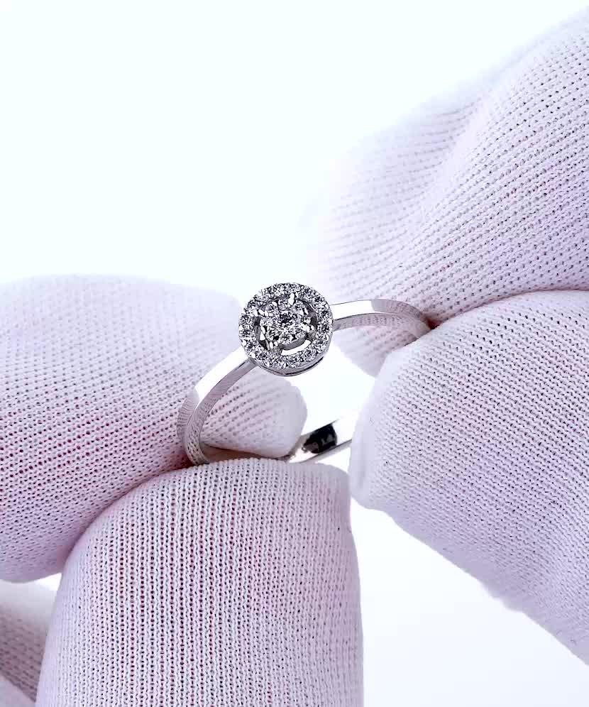 White gold ring with diamonds