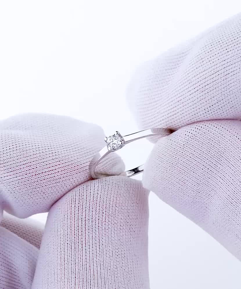 White gold ring with diamonds