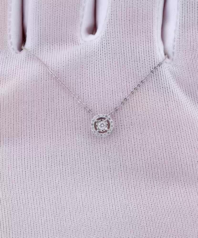 White gold chain with diamond pendant