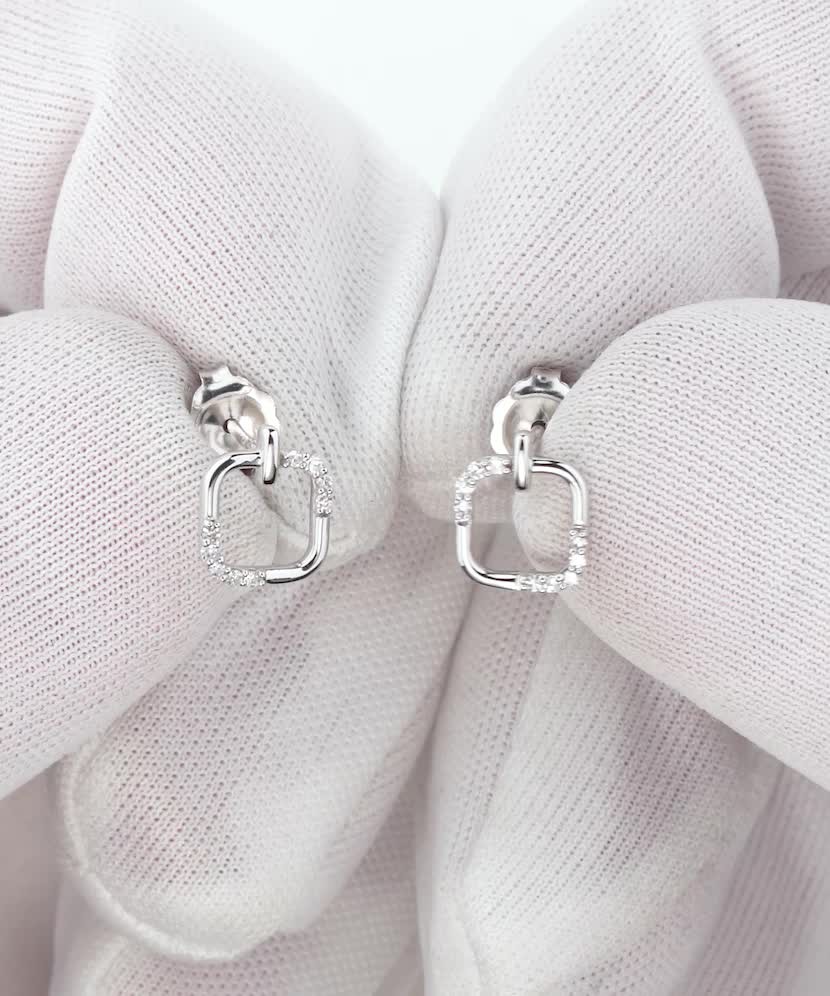White gold earrings with diamonds